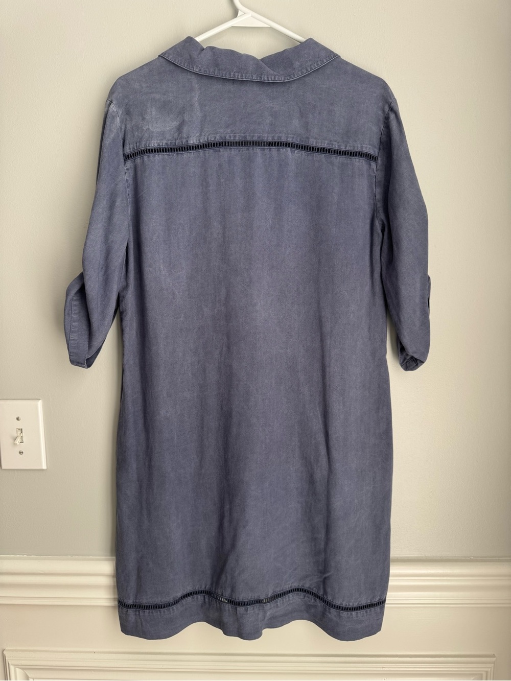 cloth & stone Slate Blue V-Neck Midi Tunic Dress - Picture 3 of 4